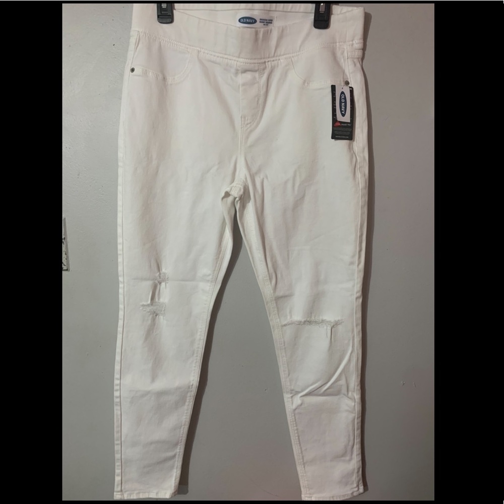 NEW! Mid-Rise Rockstar Super Skinny White Jeggings